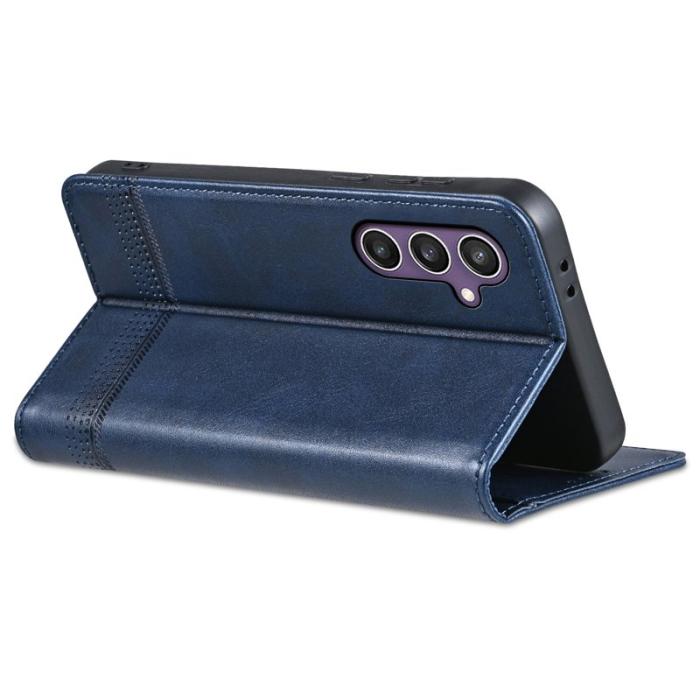 AZNS - AZNS Samsung Galaxy S24 FE Fodral Äkta läder - Blå