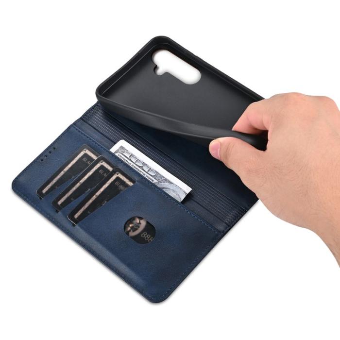 AZNS - AZNS Samsung Galaxy S24 FE Fodral Äkta läder - Blå