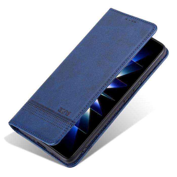 AZNS - AZNS Samsung Galaxy S24 FE Fodral Äkta läder - Blå