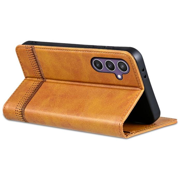 AZNS - AZNS Samsung Galaxy S24 FE Fodral - Äkta läder - Brun