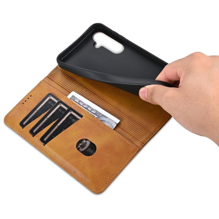 AZNS - AZNS Samsung Galaxy S24 FE Fodral - Äkta läder - Brun