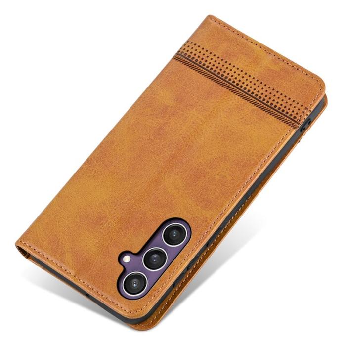 AZNS - AZNS Samsung Galaxy S24 FE Fodral - Äkta läder - Brun