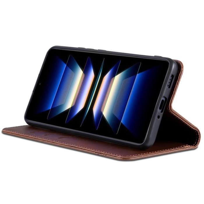 AZNS - AZNS Samsung Galaxy S24 FE Fodral Äkta läder - Kaffe