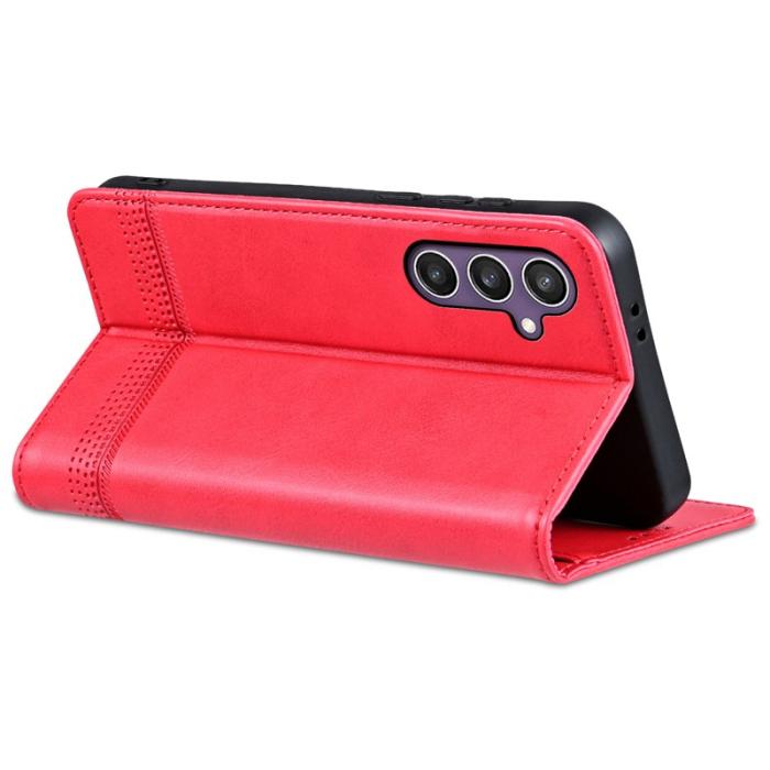 AZNS - AZNS Samsung Galaxy S24 FE Fodral - Äkta läder - Röd