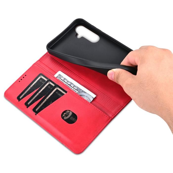 AZNS - AZNS Samsung Galaxy S24 FE Fodral - Äkta läder - Röd