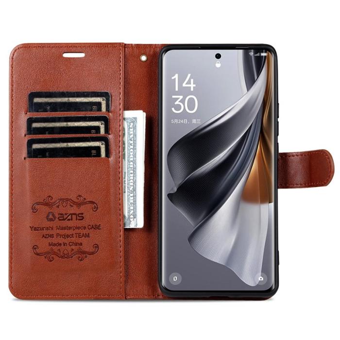 AZNS - AZNS Samsung Galaxy S24 FE Fodral Anti-Scratch PU Läder - Brun