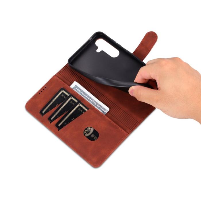 AZNS - AZNS Samsung Galaxy S24 FE Fodral PU Läder Plånbok - Brun