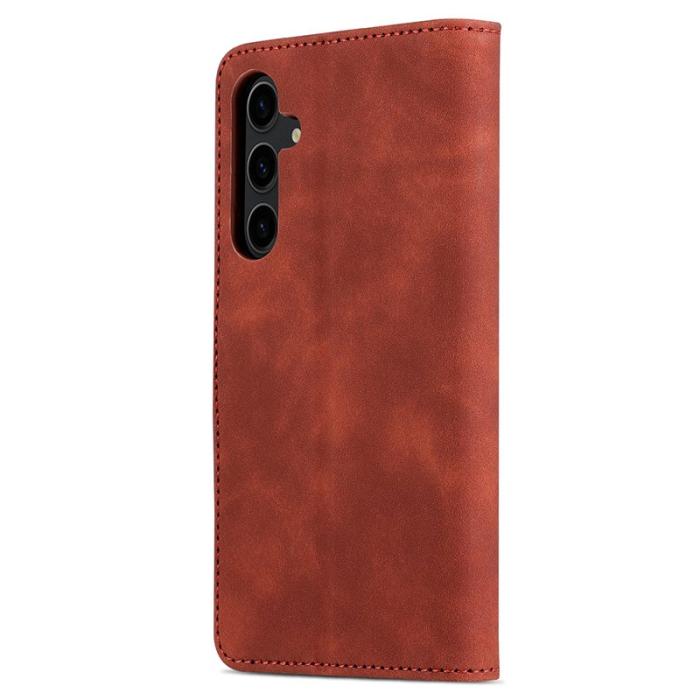 AZNS - AZNS Samsung Galaxy S24 FE Fodral PU Läder Plånbok - Brun