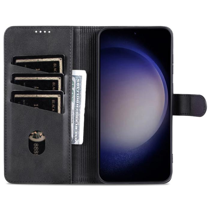 AZNS - AZNS Samsung Galaxy S24 FE Fodral PU Läder Plånbok - Svart