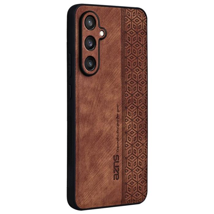 AZNS - AZNS Samsung Galaxy S24 FE Fodral Shockproof PU Läder - Brun