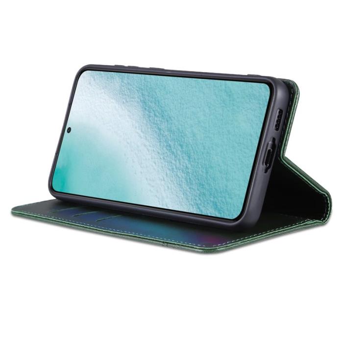AZNS - AZNS Samsung Galaxy S24+ Fodral Äkta läder - Mörkgrön