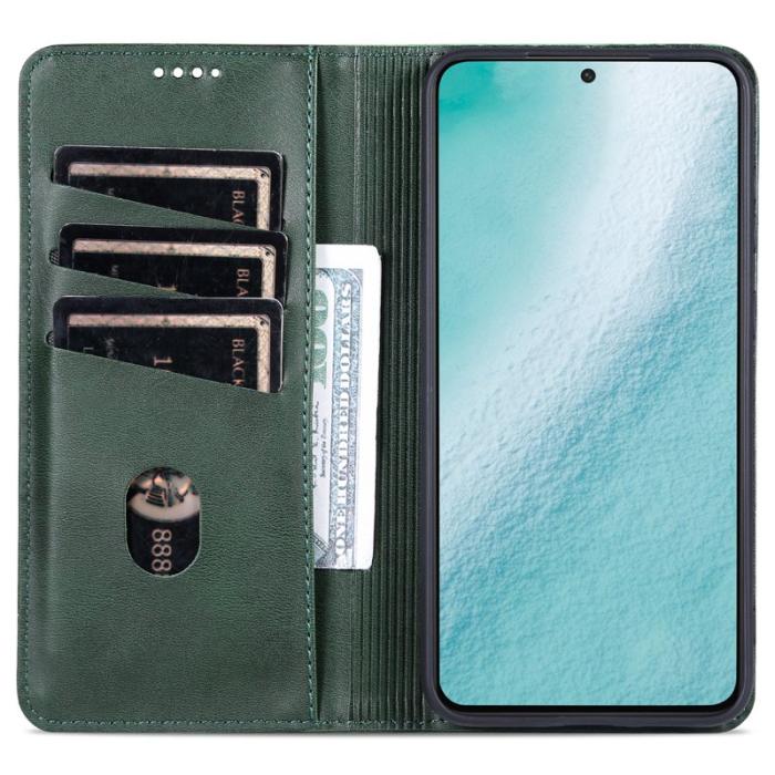 AZNS - AZNS Samsung Galaxy S24+ Fodral Äkta läder - Mörkgrön