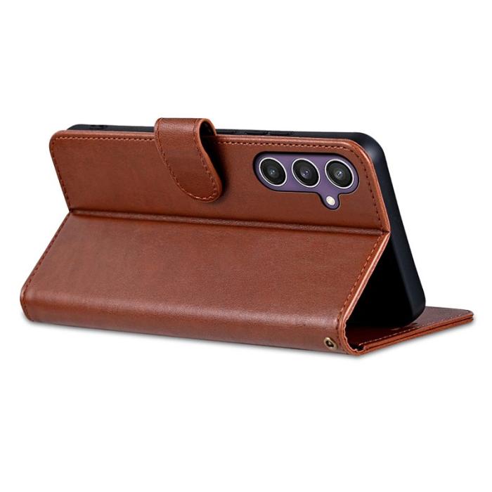 AZNS - AZNS Samsung Galaxy S24+ Fodral Anti-Scratch PU Läder - Brun