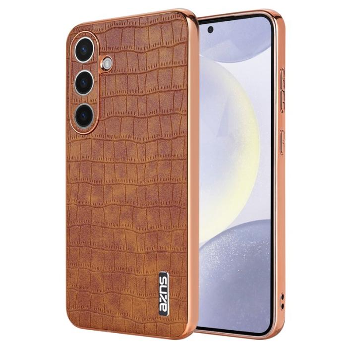 AZNS - AZNS Samsung Galaxy S24 Fodral Electroplating PU+TPU - Brun