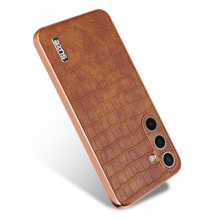 AZNS - AZNS Samsung Galaxy S24 Fodral Electroplating PU+TPU - Brun