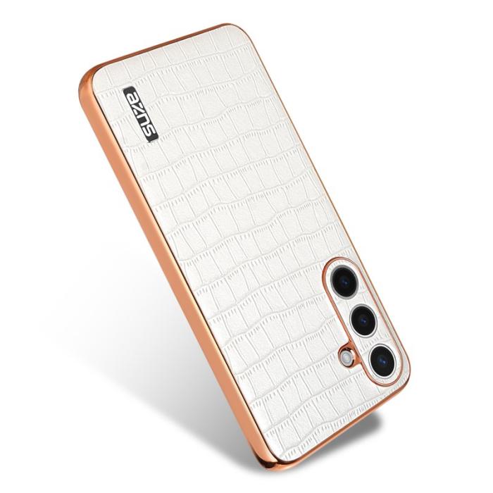 AZNS - AZNS Samsung Galaxy S24 Fodral Electroplating PU+TPU - Vit