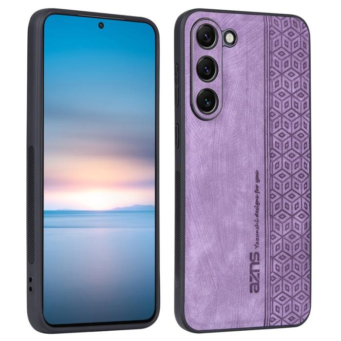 AZNS - AZNS Samsung Galaxy S24 Fodral Imprinted PU Läder - Lila