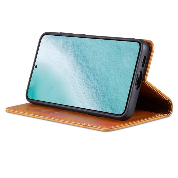 AZNS - AZNS Samsung Galaxy S24 Fodral PU Läder - Brun
