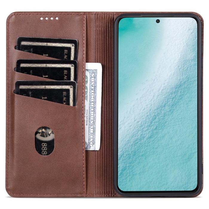 AZNS - AZNS Samsung Galaxy S24 Fodral PU Läder - Kaffe