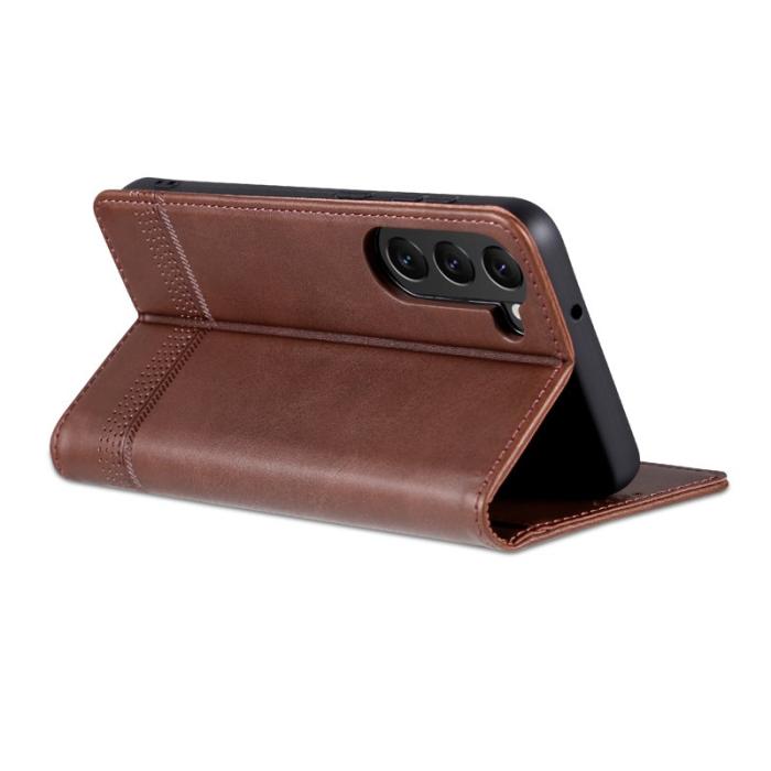 AZNS - AZNS Samsung Galaxy S24 Fodral PU Läder - Kaffe