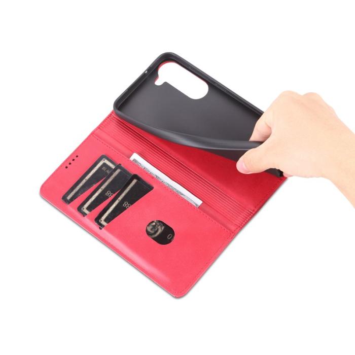 AZNS - AZNS Samsung Galaxy S24 Fodral PU Läder - Röd