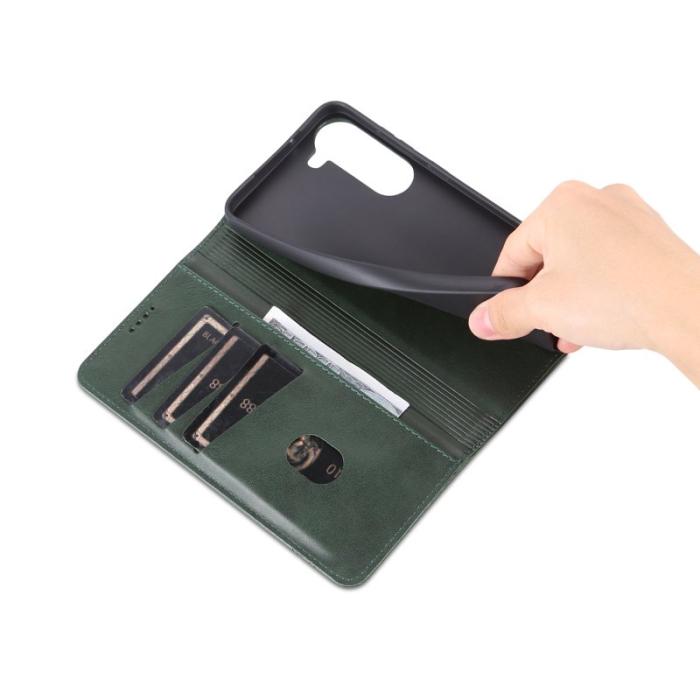 AZNS - AZNS Samsung Galaxy S24 Fodral PU Läder+TPU - Mörkgrön