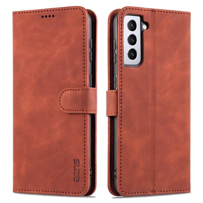 AZNS - AZNS Samsung Galaxy S24 Fodral Wallet PU Läder - Brun