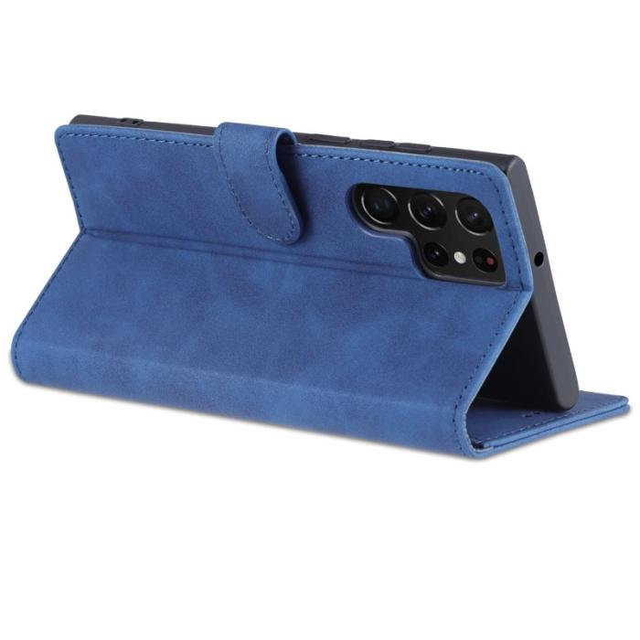 AZNS - AZNS Samsung Galaxy S24 Ultra Fodral Äkta läder - Blå
