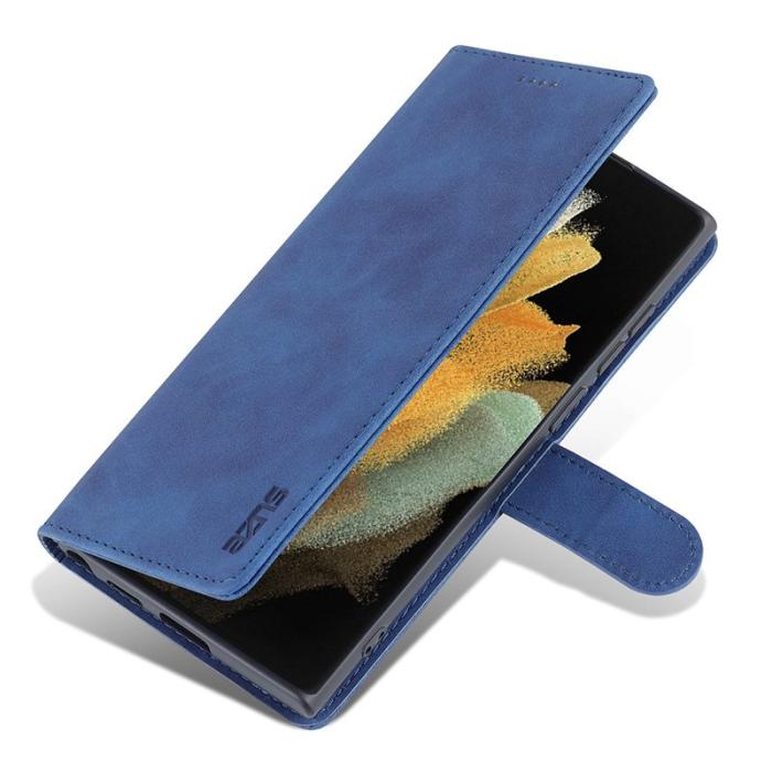 AZNS - AZNS Samsung Galaxy S24 Ultra Fodral Äkta läder - Blå