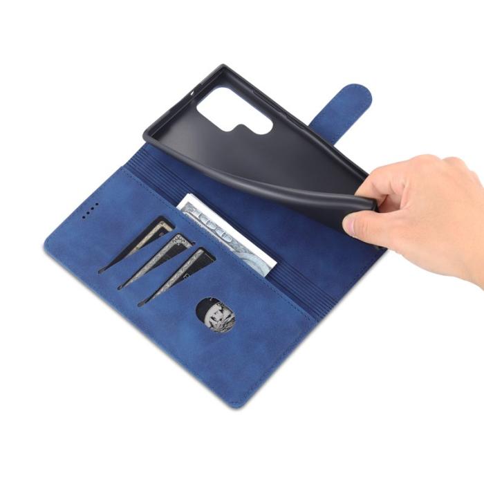 AZNS - AZNS Samsung Galaxy S24 Ultra Fodral Äkta läder - Blå