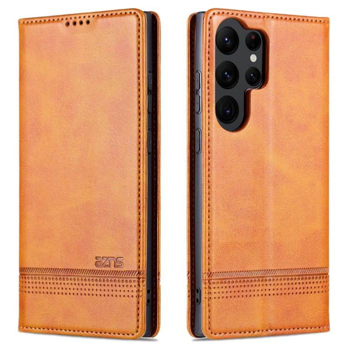 AZNS - AZNS Samsung Galaxy S24 Ultra Fodral Äkta läder - Brun