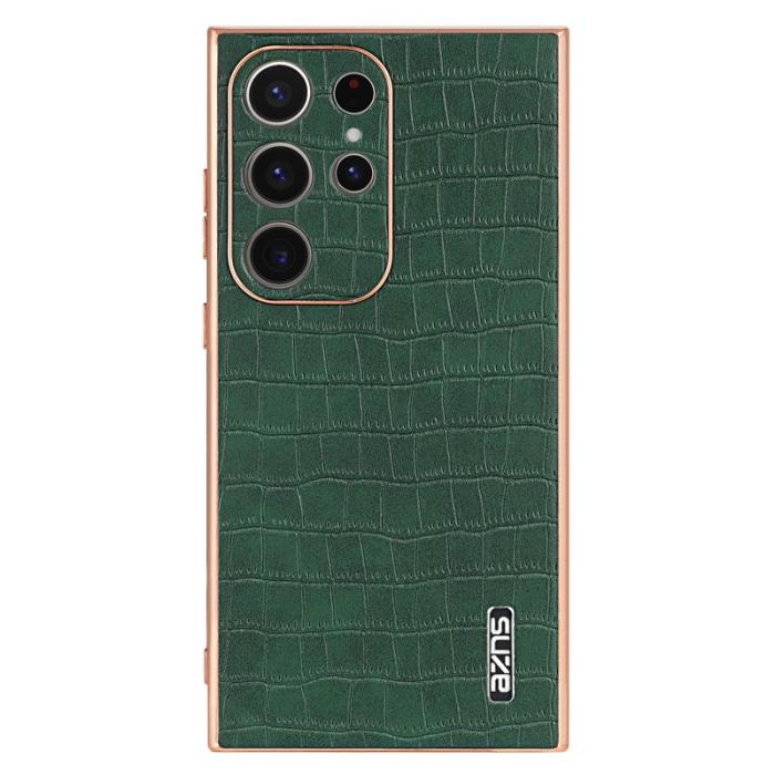 AZNS - AZNS Samsung Galaxy S24 Ultra Fodral Äkta läder - Grön
