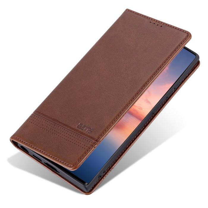 AZNS - AZNS Samsung Galaxy S24 Ultra Fodral Äkta läder - Kaffe