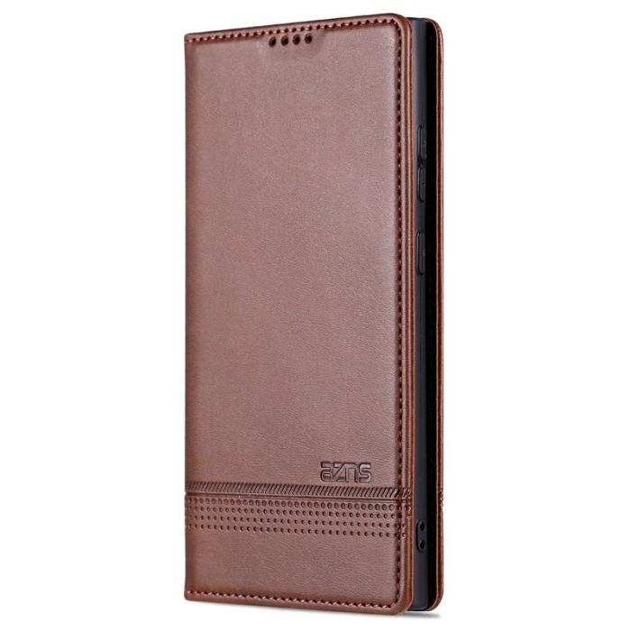 AZNS - AZNS Samsung Galaxy S24 Ultra Fodral Äkta läder - Kaffe