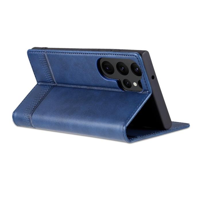 AZNS - AZNS Samsung Galaxy S24 Ultra Fodral Äkta läder - Mörkblå