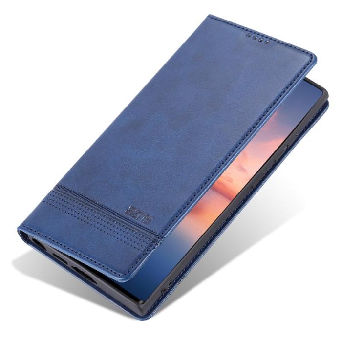 AZNS - AZNS Samsung Galaxy S24 Ultra Fodral Äkta läder - Mörkblå