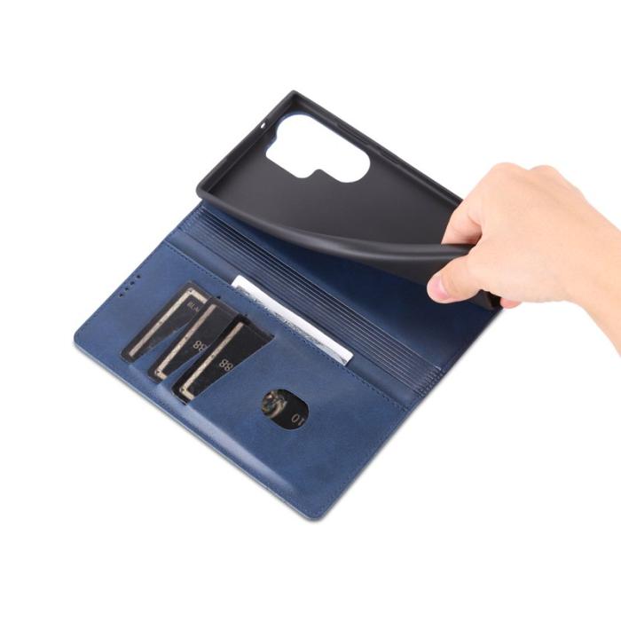 AZNS - AZNS Samsung Galaxy S24 Ultra Fodral Äkta läder - Mörkblå