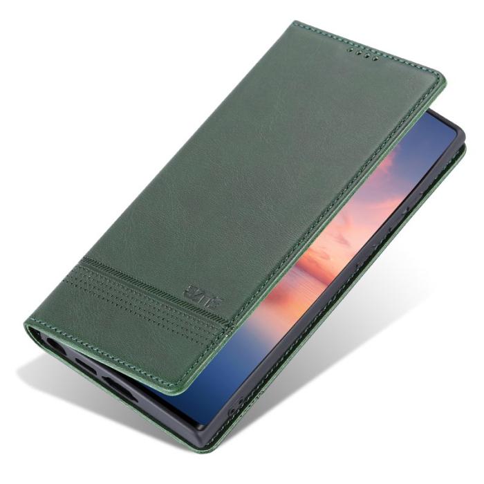 AZNS - AZNS Samsung Galaxy S24 Ultra Fodral - Äkta läder - Mörkgrön