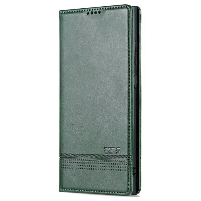 AZNS - AZNS Samsung Galaxy S24 Ultra Fodral - Äkta läder - Mörkgrön