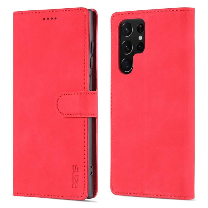AZNS - AZNS Samsung Galaxy S24 Ultra Fodral Äkta läder - Röd