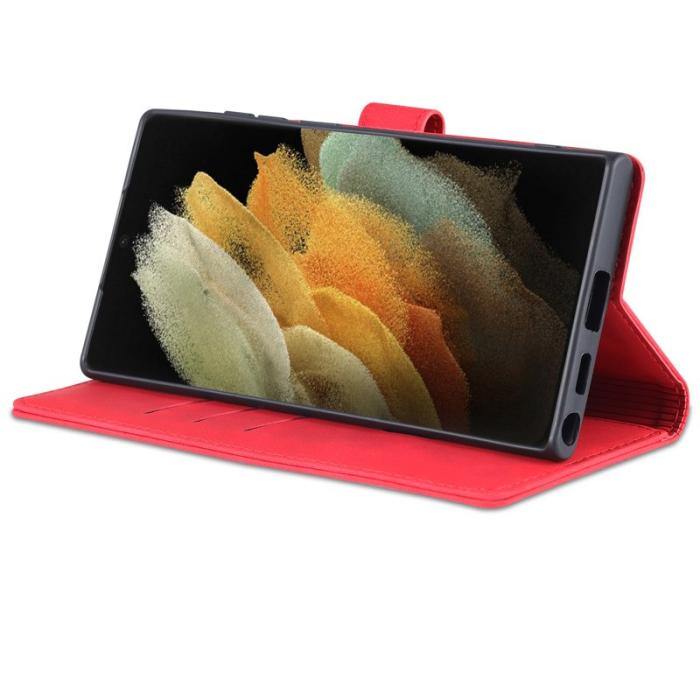 AZNS - AZNS Samsung Galaxy S24 Ultra Fodral Äkta läder - Röd