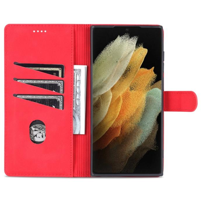 AZNS - AZNS Samsung Galaxy S24 Ultra Fodral Äkta läder - Röd