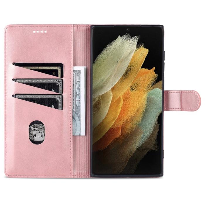 AZNS - AZNS Samsung Galaxy S24 Ultra Fodral Äkta läder - Roséguld
