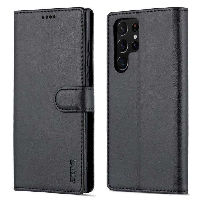 AZNS - AZNS Samsung Galaxy S24 Ultra Fodral Äkta läder - Svart