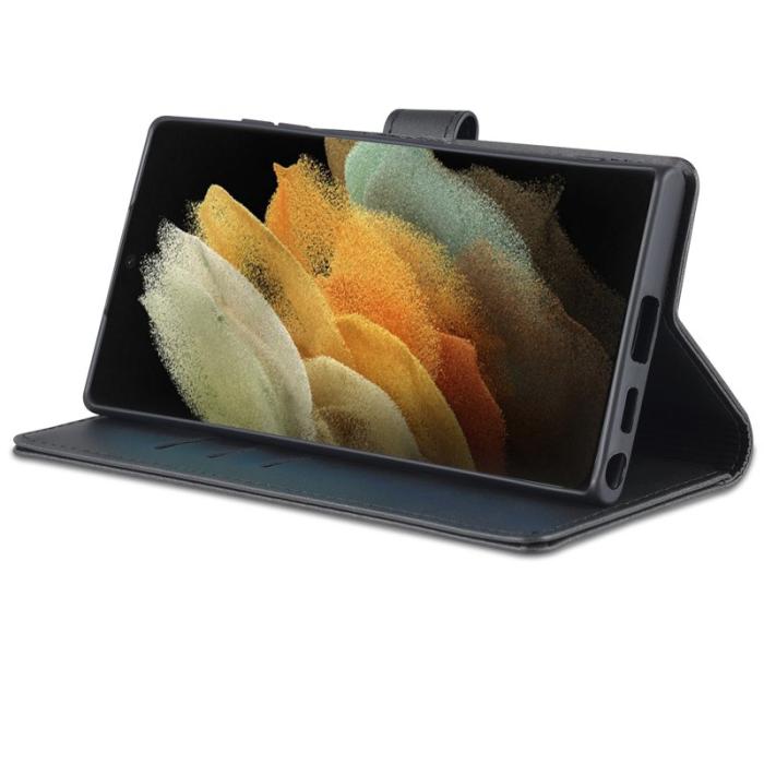 AZNS - AZNS Samsung Galaxy S24 Ultra Fodral Äkta läder - Svart