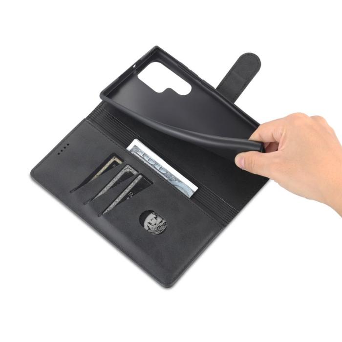 AZNS - AZNS Samsung Galaxy S24 Ultra Fodral Äkta läder - Svart