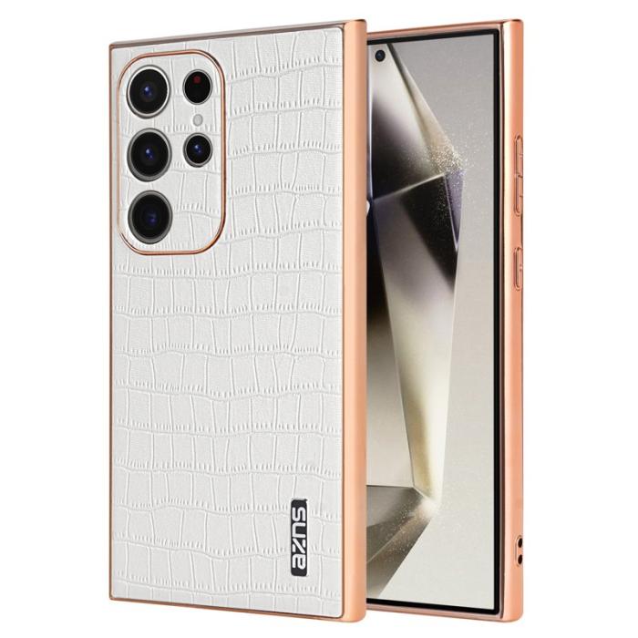 AZNS - AZNS Samsung Galaxy S24 Ultra Fodral Äkta läder - Vit