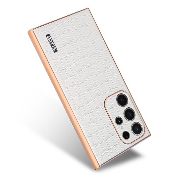 AZNS - AZNS Samsung Galaxy S24 Ultra Fodral Äkta läder - Vit