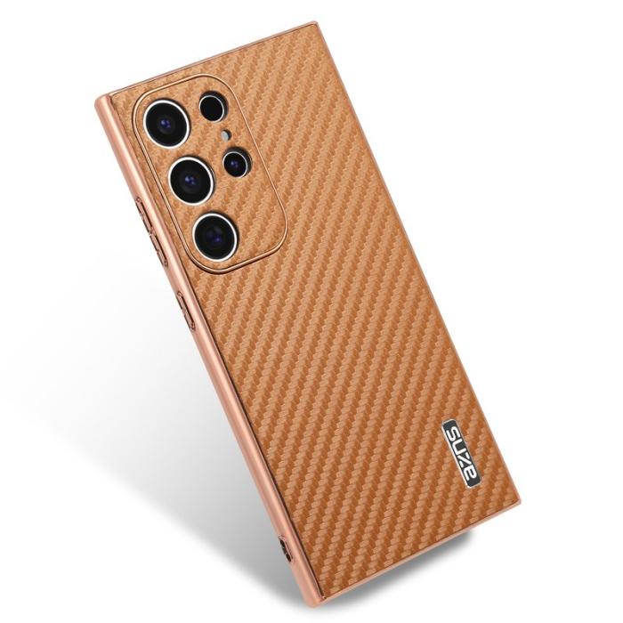 AZNS - AZNS Samsung Galaxy S24 Ultra Fodral - Electroplating PU+TPU - Brun