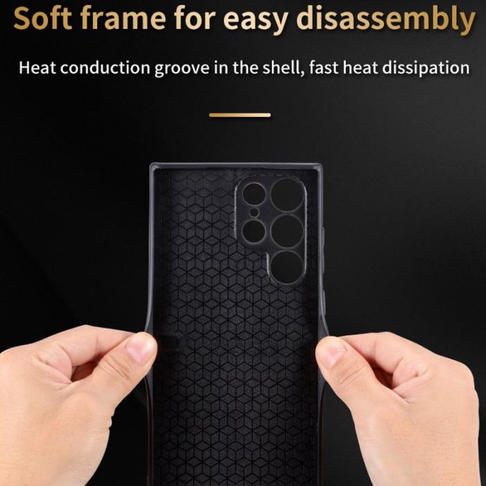 AZNS - AZNS Samsung Galaxy S24 Ultra Fodral Imprint PU Läder - Grön